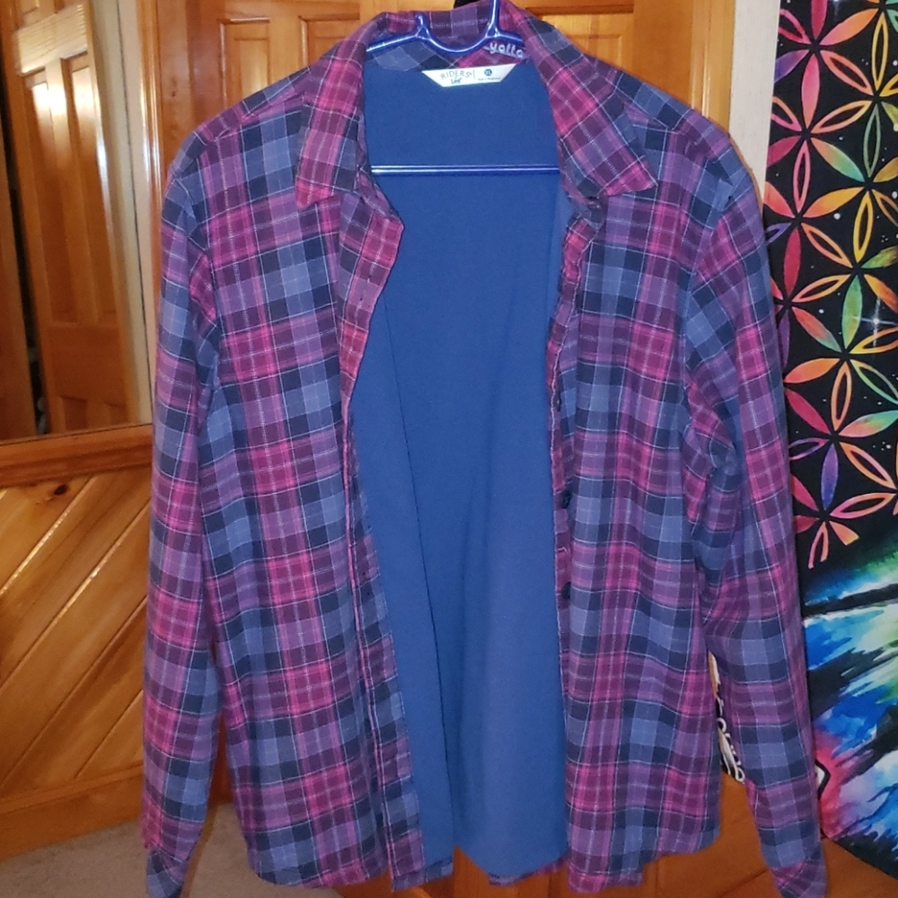 Riders by Lee XL Plaid Fleece Lined Button Up